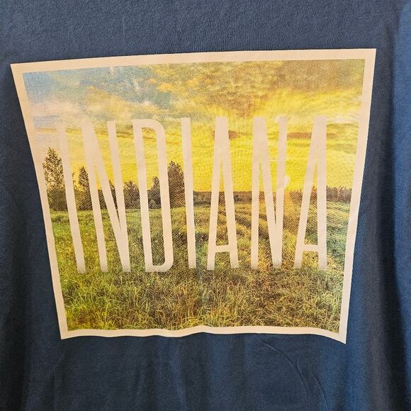 State Of Mine Indiana Long Sleeve Tee Blue Size Large - Picture 2 of 8
